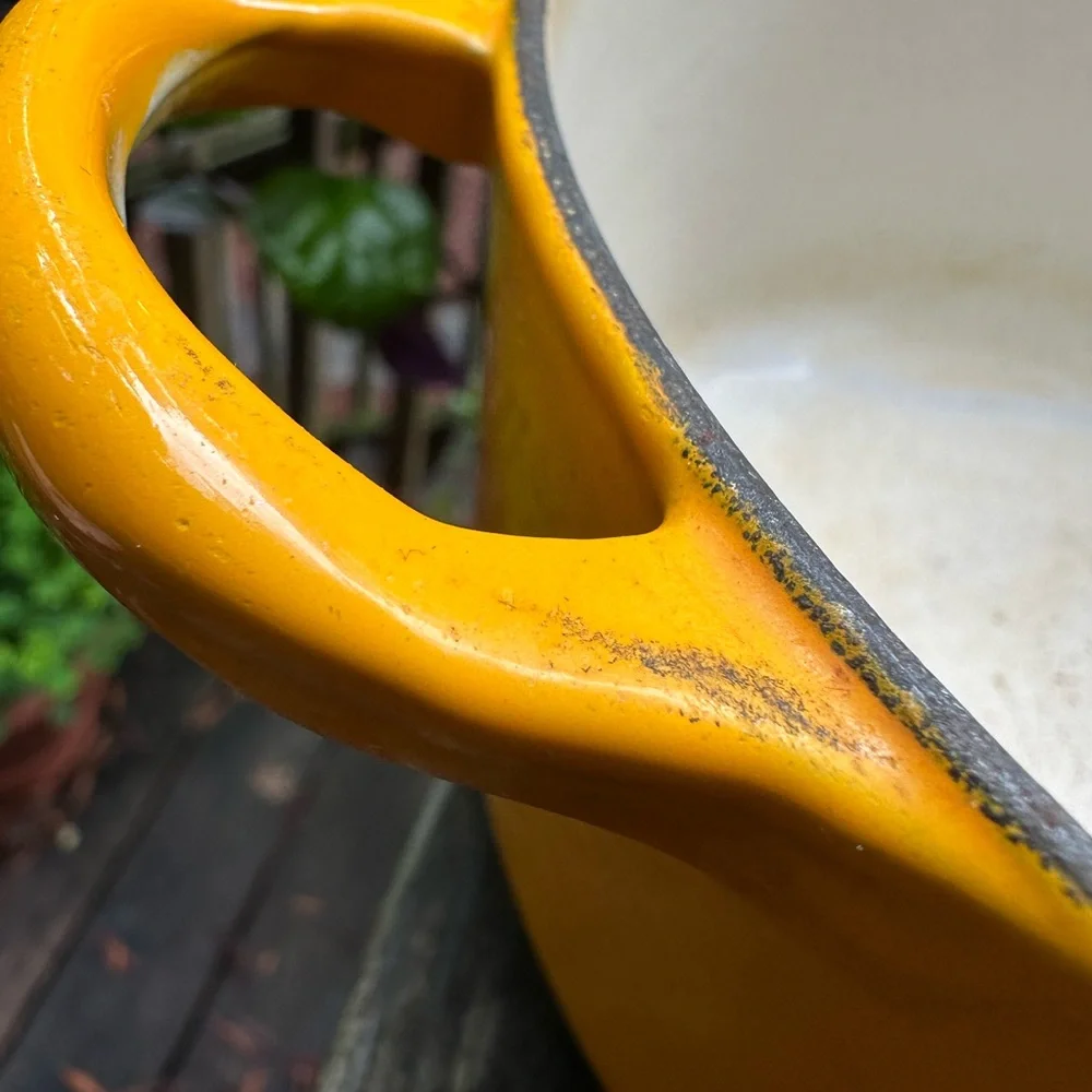 Vintage Marigold Le Creuset Dutch Oven, 2-Quart Enameled Cast Iron